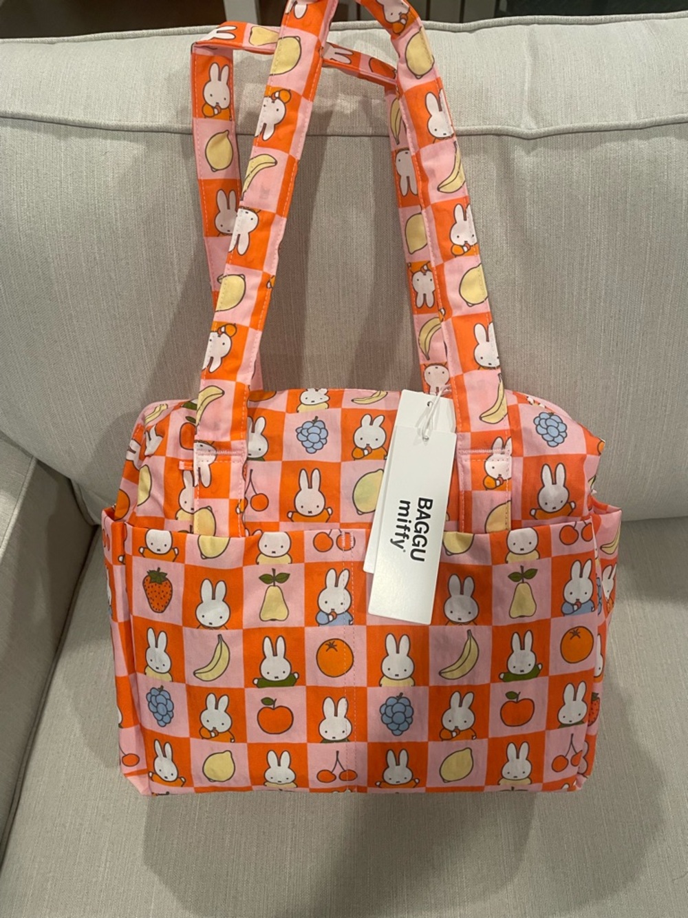 Baggu Everyday Cloud Bag Checkered Fruit Miffy